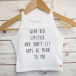 Wear Red Lipstick Crop Top